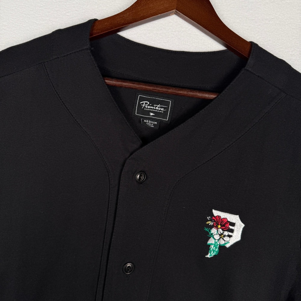Primitive Skateboarding‎ Mens M Floral Embroidered Baseball Jersey 2016 Skater